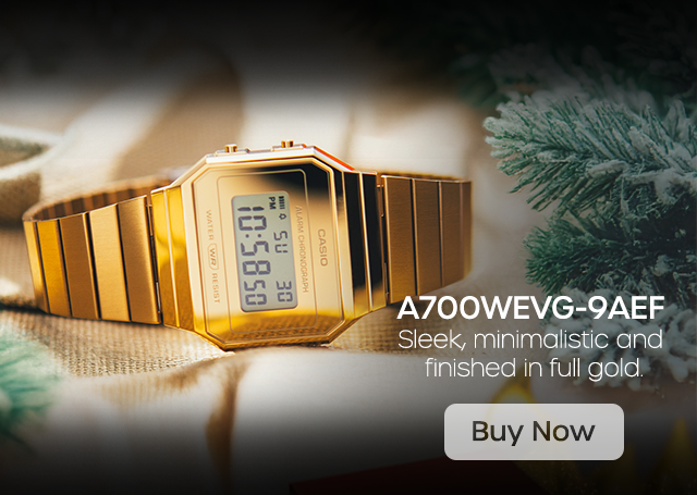 A700WEVG-9AEF, gold digital watch